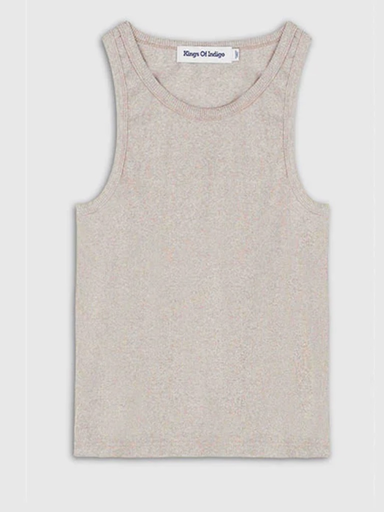 Kings Of Indigo Sustainable Eu Brand Cream Ribbed Tank Top